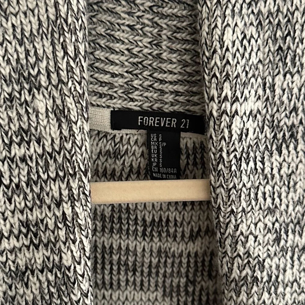 Fair Isle Fall Grey & Burgundy Open Front Oversized Cardigan Sweater